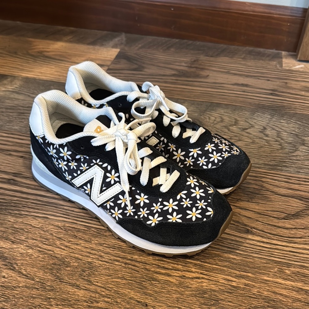 New Balance Black Floral Sneakers